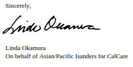 Linda Okamura signature