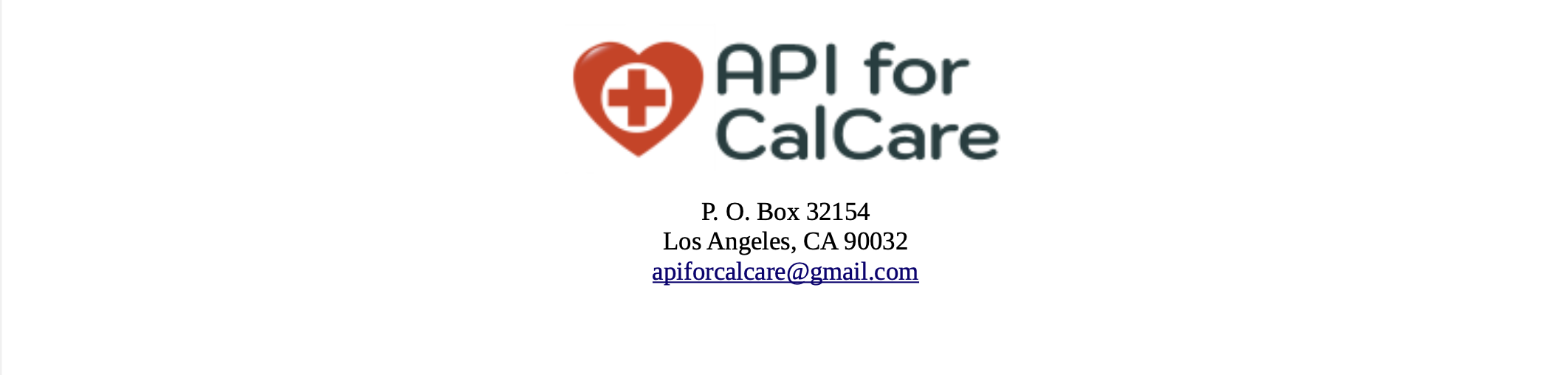 api for calcare letterhead graphic